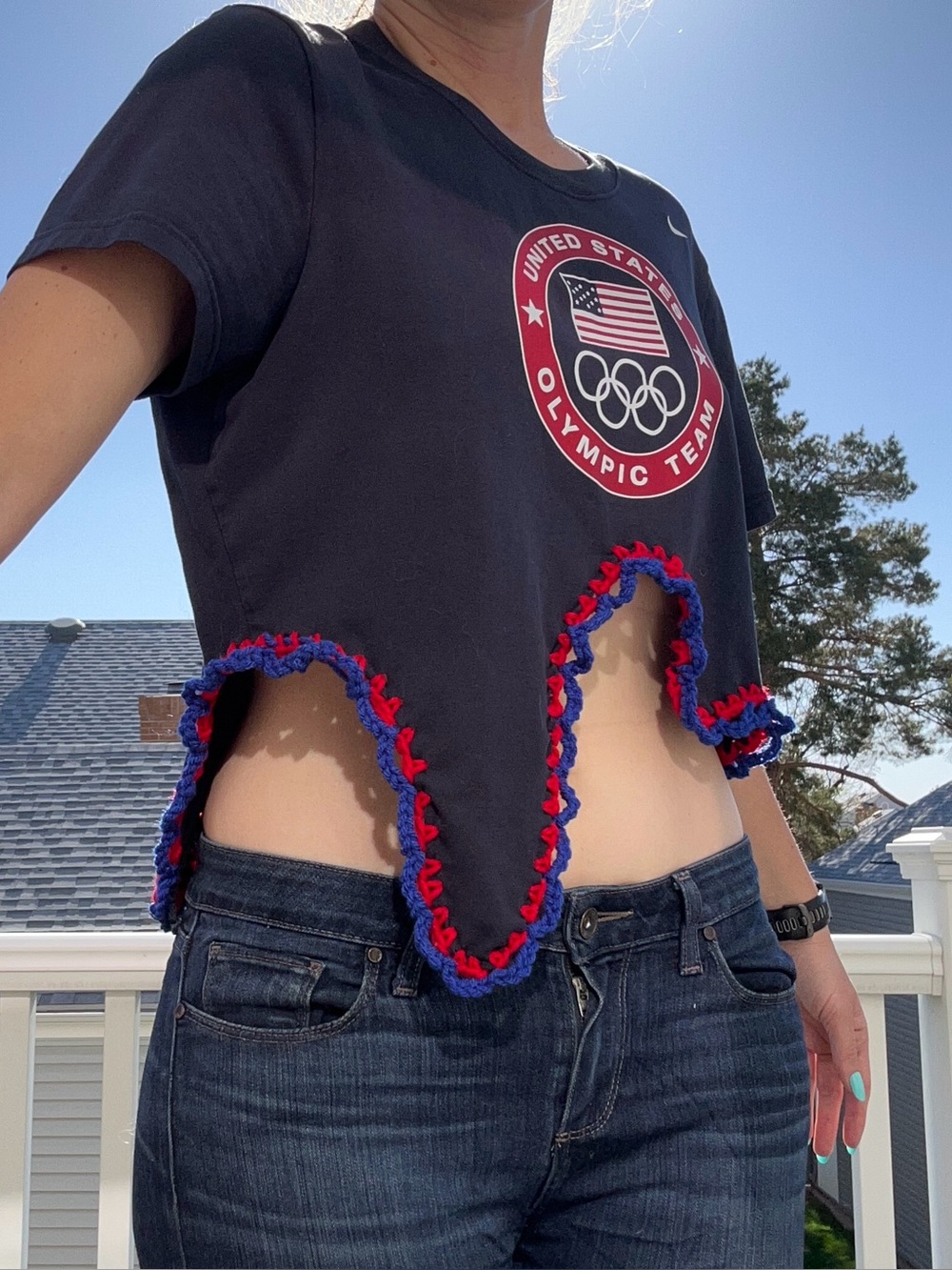 Team USA crop‎ top